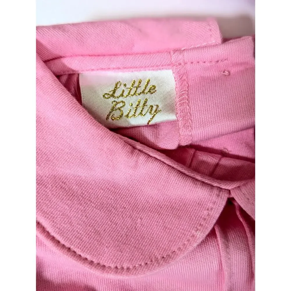 NWT Little Bitty Navy Corduroy Jumper Dress Pink Top and Hat Set | Girls 6X